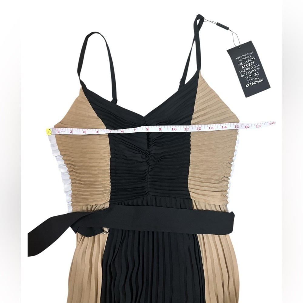 White House Black Market Colorblock Pleated Midi Dress Size 2 NWT - Picture 10 of 13
